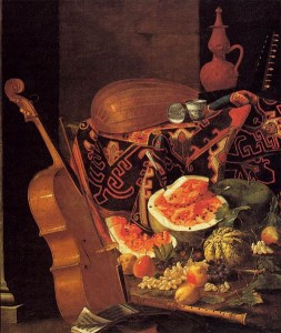 Munari,_Cristoforo_-_Still-Life_with_Musical_Instruments_and_Fruit_-_Galleria_Palatina
